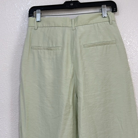 ZARA WOMENS TROUSERS PANTS HIGH RISE CELERY WIDE LEG Sz SMALL - Picture 9 of 10